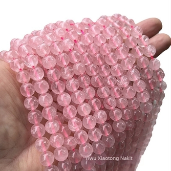 Ružičaste kristalne okrugle perle – labave perle za DIY nakit