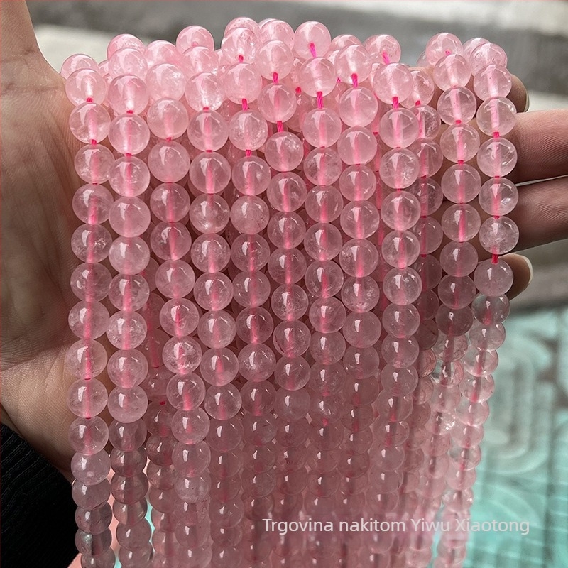 Ružičaste kristalne okrugle perle – labave perle za DIY nakit
