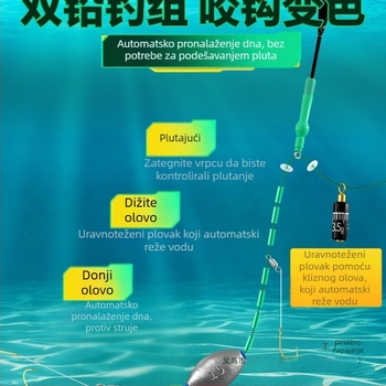 Set plutova za ribolov s materijalom od svilenog cvijeta, automatsko traženje dna, noćno svjetlo, dnevno/noćna upotreba, model F99J6M88S5MSM8
