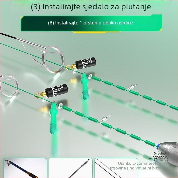 Set plutova za ribolov s materijalom od svilenog cvijeta, automatsko traženje dna, noćno svjetlo, dnevno/noćna upotreba, model F99J6M88S5MSM8
