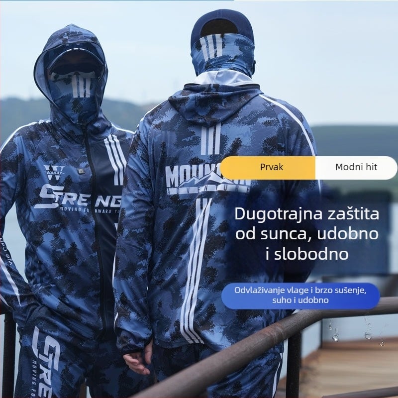Ribolovna odjeća za ljeto: prozračna, vodootporna, UV zaščita, poliester, unisex