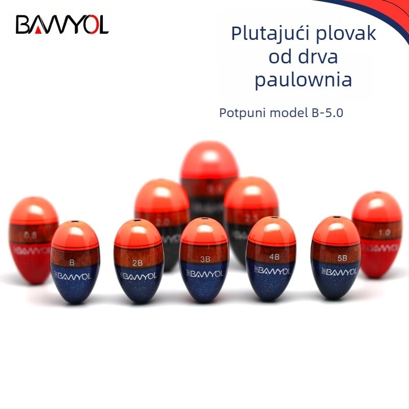 Plovak za stijene od drveta javora – BAWYOL, otporan na sudare, dugi domet bacanja