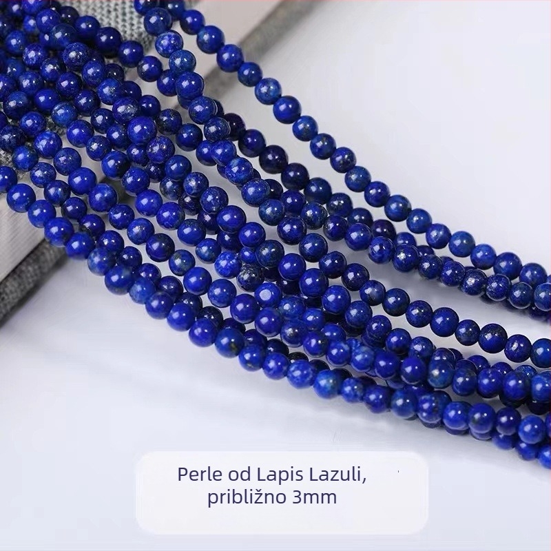 Perle od lazurit, polirane okrugle perle, napredni stil