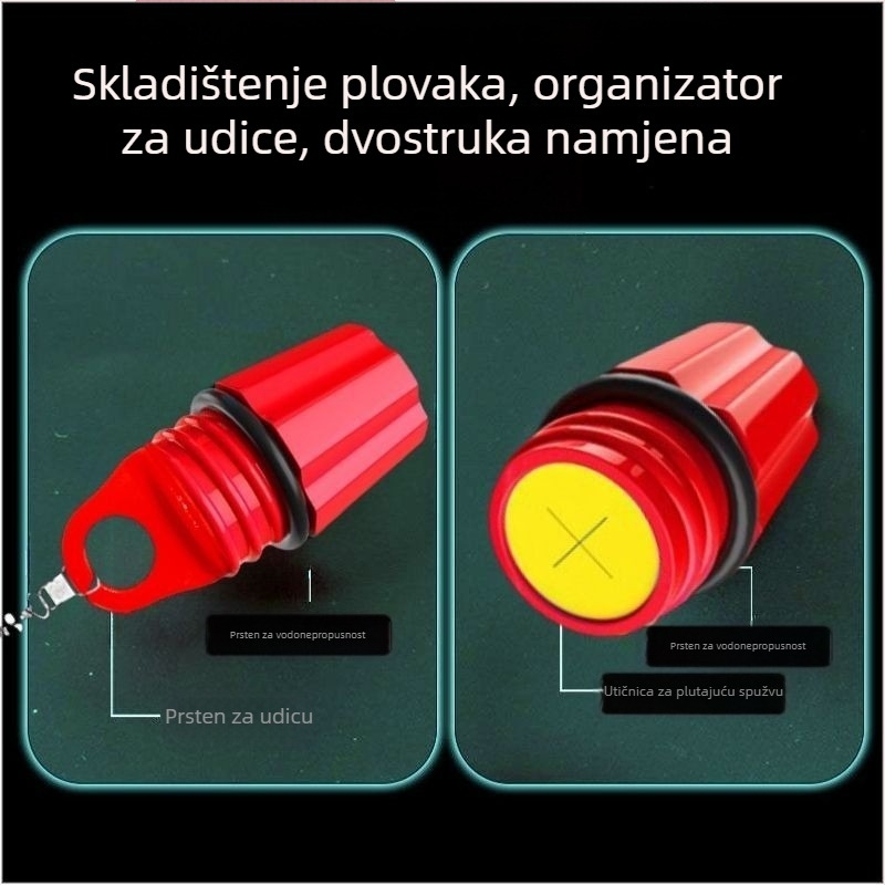 Sklopiva vertikalna plovak cijev s kutijom za pohranu za ribolov