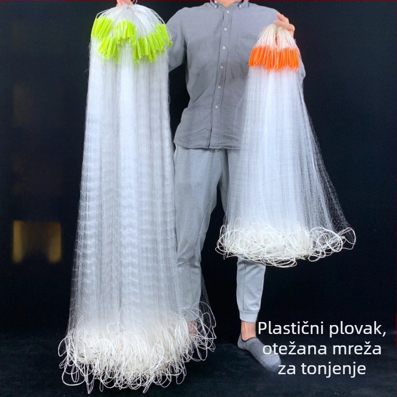 Jednostrana ribarska mreža s plastičnim plovcima i žičanom mrežom