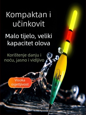 Elektronički plutač za drift ribolov, mijenja boju dan/noć, dvostruka upotreba, svijetao i vidljiv, za duga dometa s morskim štapom, univerzalno za sve vode