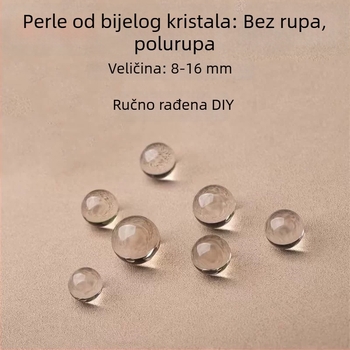 Prirodni bijeli kristal, jedina perla bez pora — dijelovi za DIY nakit, bijele mjehurić kuglice, okrugle, poluproizvod na veliko