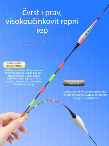Elektronički plutač LED za ribolov šarana, dnevno-noćna upotreba, svjetleći plutač s vodilnim olovom, debeli rep, veliki plutač