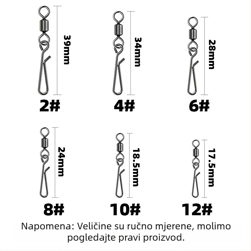 Ribolovni spojnik s okom za vrtenje i visećim pinom