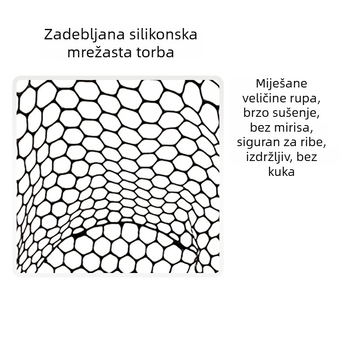 Silikonska mrežasta torbica za glavu mreže za ribolov — lagana, bez mirisa, prijateljska prema ribama, protiv zaplitanja
