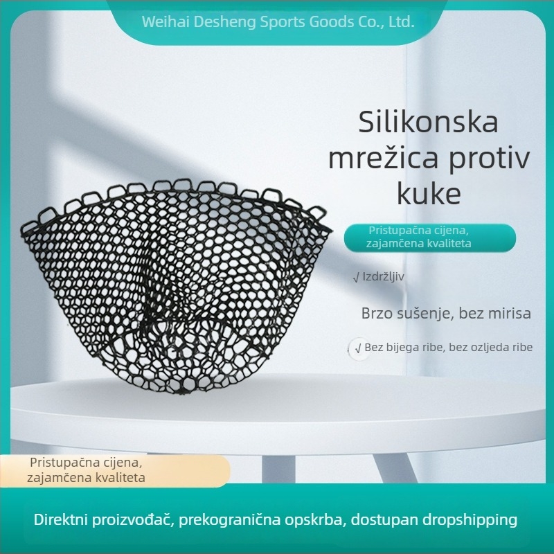 Silikonska mrežasta torbica za glavu mreže za ribolov — lagana, bez mirisa, prijateljska prema ribama, protiv zaplitanja