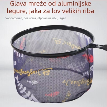 Glava mreže za ribolov od aluminijske legure, s odvojivom mrežom na zip, kompozitna mreža torba, brzo suši, zaštita od zapetljavanja
