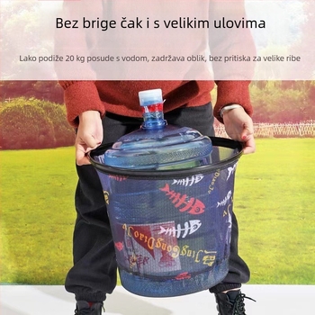 Glava mreže za ribolov od aluminijske legure, s odvojivom mrežom na zip, kompozitna mreža torba, brzo suši, zaštita od zapetljavanja