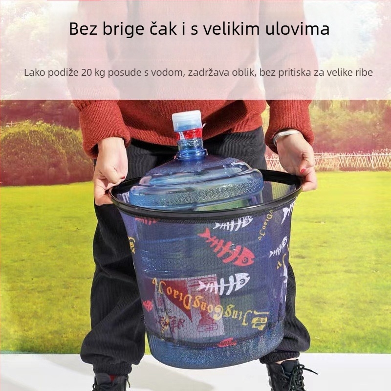 Glava mreže za ribolov od aluminijske legure, s odvojivom mrežom na zip, kompozitna mreža torba, brzo suši, zaštita od zapetljavanja