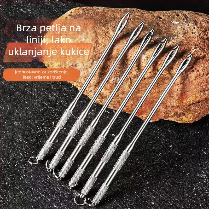 Nerezani alat za otpuštanje udice s dubokim grlom — brz, siguran za liniju, prenosiv