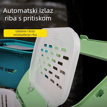 Dvostruko složeni čvrsti kantu za žive ribe za ribolov u potoku, visoka osjetljivost