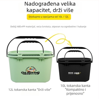 Dvostruko složeni čvrsti kantu za žive ribe za ribolov u potoku, visoka osjetljivost