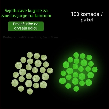 Huamu Plastične kružne fluorescirajuće perle za morski ribolov – svjetleće kuglice, dodaci za ribolov