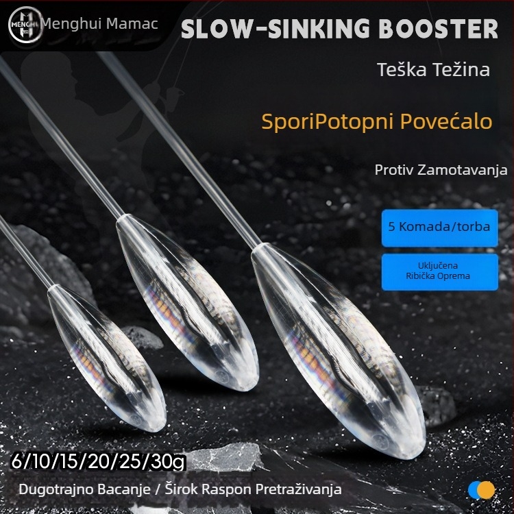 Uređaj za pomoć pri bacanju, sporo potonući, velika težina, sprječavanje zaplitanja, dugi domet bacanja; Marka Menghui; Materijal: Akril