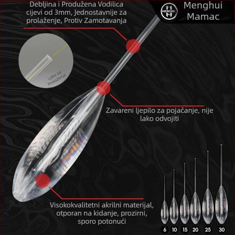 Uređaj za pomoć pri bacanju, sporo potonući, velika težina, sprječavanje zaplitanja, dugi domet bacanja; Marka Menghui; Materijal: Akril