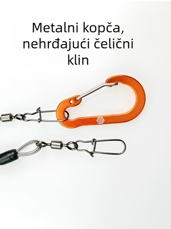 Eucube Retraktibilna anti-gubit užad za štap za ribolov — PU + nehrđajući čelik, automatsko proširenje, za rezervoare