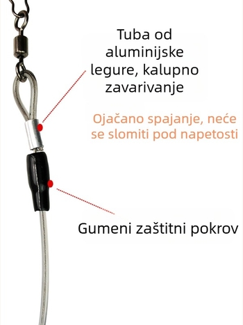 Eucube Retraktibilna anti-gubit užad za štap za ribolov — PU + nehrđajući čelik, automatsko proširenje, za rezervoare