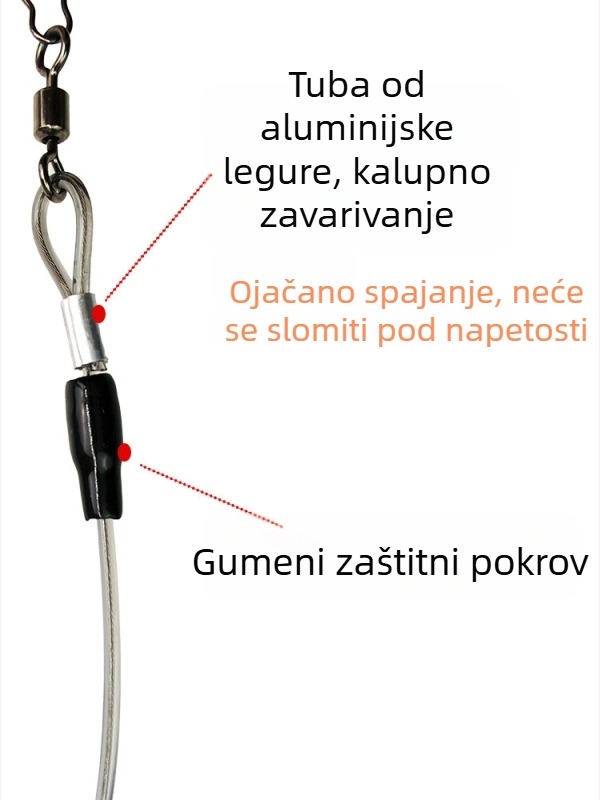 Eucube Retraktibilna anti-gubit užad za štap za ribolov — PU + nehrđajući čelik, automatsko proširenje, za rezervoare