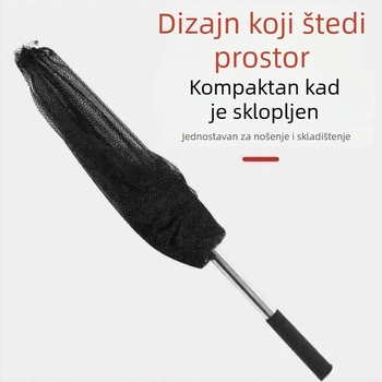 Sklopiva ribolovna mreža s teleskopskom drškom i džepom mreže – komplet, Black Pit Net