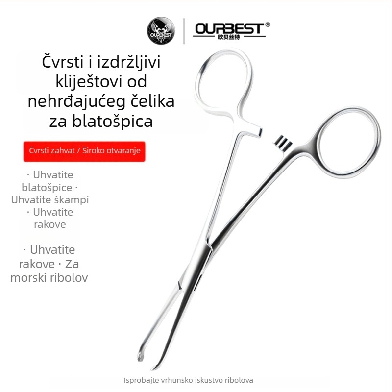 Obest Loach clip od nehrđajućeg čelika – protuklizni držač za žive mamce, ribolov na plutvi