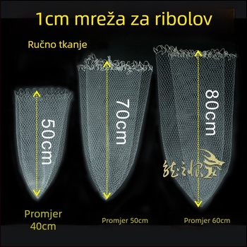Ručna najlonska mrežasta torba za ribolov s mrežom od 1 cm