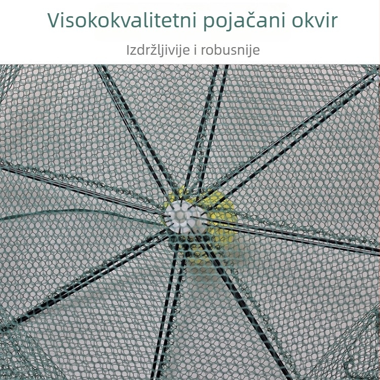 Kavez za škampe od čelične žice s kišobranom – oprema za ribolov