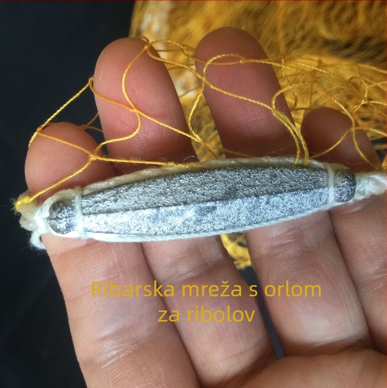 Strojno tkan net za raspršivanje od najlona, mreža za ručno bacanje ili rotirajuća mreža, mreža od najlona sa galvaniziranim željeznim privjeskom, visina 3,3 m