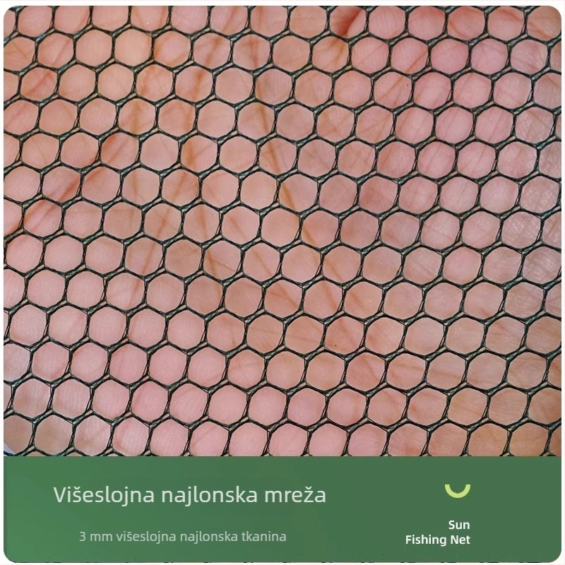 Višenamjenska mreža-kavez za krevete i rakove – debela mreža u obliku kišobrana, ručno bacanje, najlon