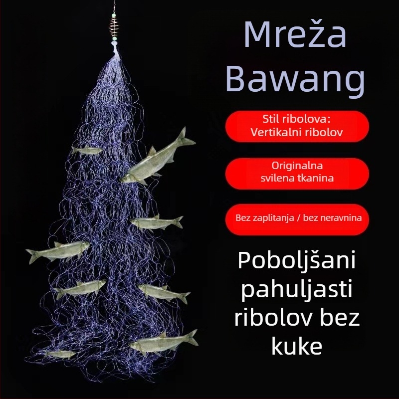Set mreža za ribolov bez udice s iznimno ljepivom mrežom za ribolov u slatkovodnim uvjetima