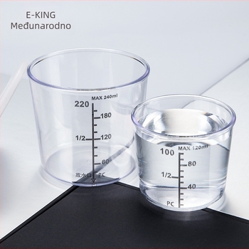Dvodijelna PC mjerna čašica za mamac – prozirna sa skalom, otporna na pad, precizno mjerenje