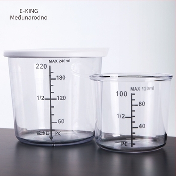 Dvodijelna PC mjerna čašica za mamac – prozirna sa skalom, otporna na pad, precizno mjerenje