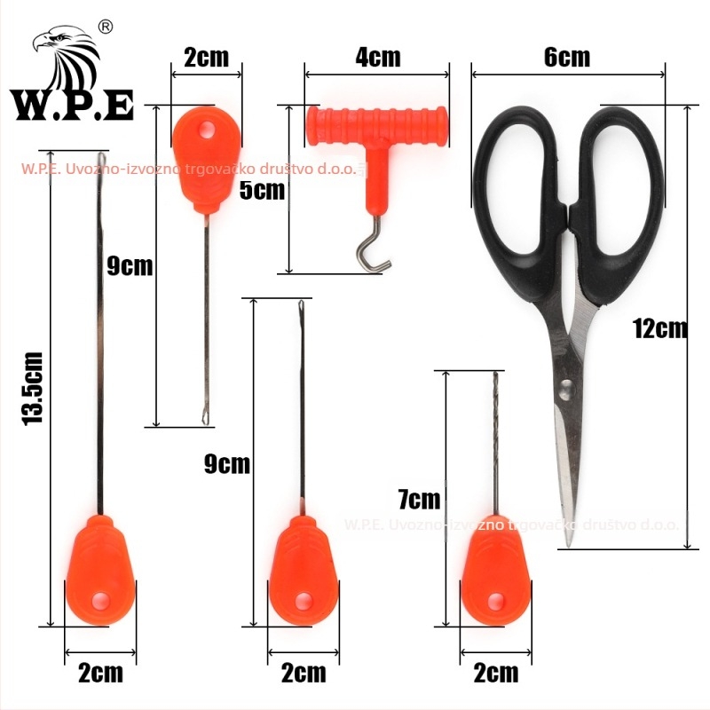 W.P.E set igala za mamce s tijelom od nehrđajućeg čelika i škaricama za pecanje šarana (84 g)