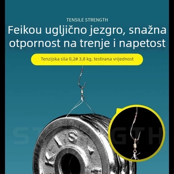 Dvostruko udica za pod-liniju, bez bodlja, br. 5, 100 kom. u kutiji, Arrow Sea