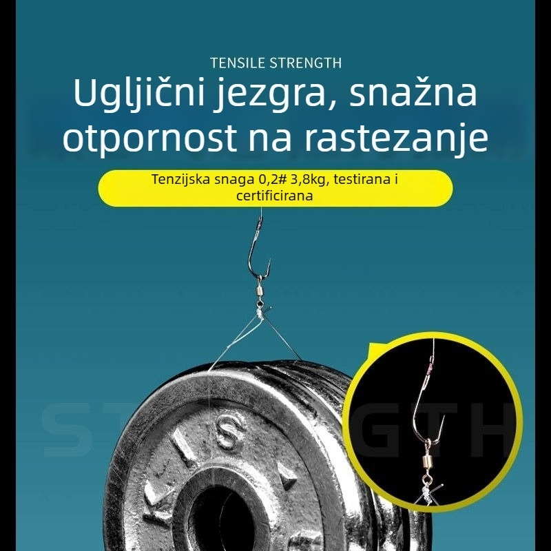Arrow Sea obična ribolovna udica s dvostrukim udicama, br. 5, 100 komada, za karpa i tilapiju