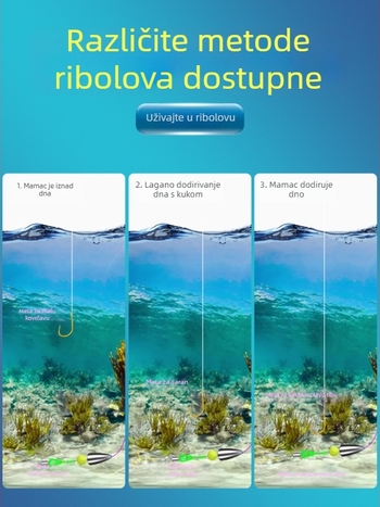 Set za dno ribolova s automatskim otkrivanjem dna, gotova glavna linija, najlon 100 m