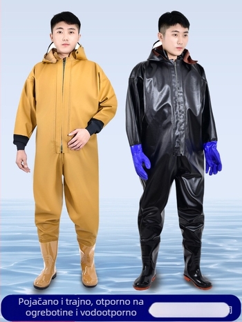 Unisex cjeloviti nepropusni ribarski komplet s debelim kišnim hlačama, sve sezone, UV zaštita, otporan na vjetar, topao, otporan na habanje, tkanina od kemijskih vlakana
