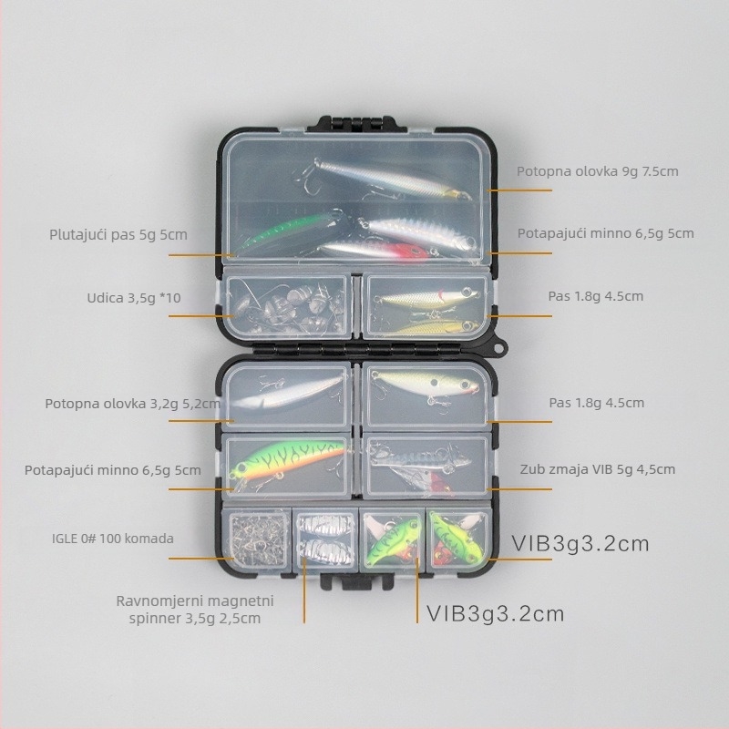 Kutija za varalice – prijenosni dvostruki pretinac za manje dodatke i alate za ribolov (Brand: Unique, Kategorija: Ribolov oprema)