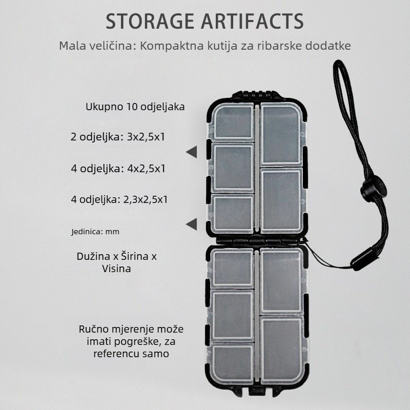 Kutija za varalice – prijenosni dvostruki pretinac za manje dodatke i alate za ribolov (Brand: Unique, Kategorija: Ribolov oprema)