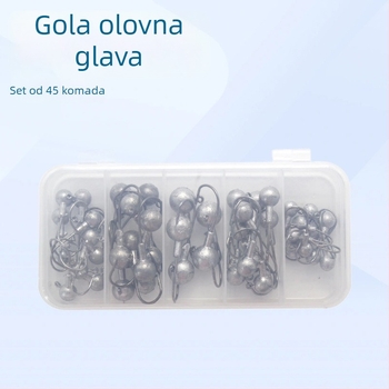 Wanhe set od 45 kuka s olovnom glavom – kutija za opremu za ribolov, sintetički materijali, za jezero i more