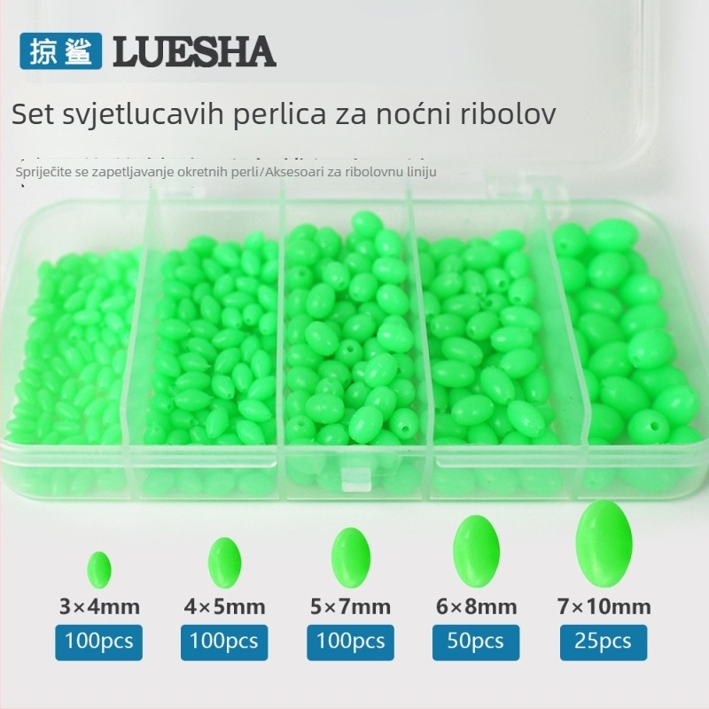 Shark svijetleće perle za zaustavljanje u ribolovu – plastične tvrde perle, protiv sudara, dodatna oprema ribolovnog seta