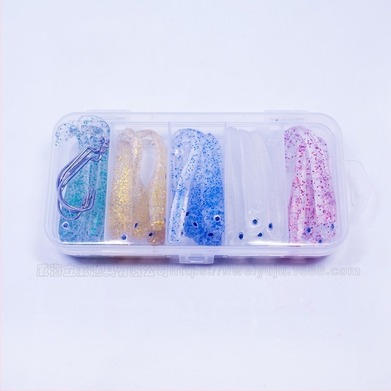 Set mekanih mamaca s repom u obliku vilice, svjetleći u mraku, za morski i slatkovodni ribolov basa