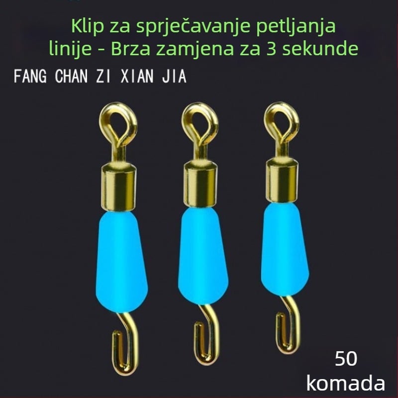 Silikonski anti-zamotavanje brzi klip za podliniju s konektorom i prstenom u obliku osmerokuta za ribolovne pribore