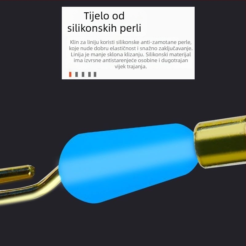 Silikonski anti-zamotavanje brzi klip za podliniju s konektorom i prstenom u obliku osmerokuta za ribolovne pribore