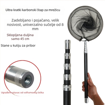 Ultra-kratka teleskopska štapa za mrežu za ribolov s glavom protiv rotacije, vlakna stakla XS2208 – komplet jedne šipke