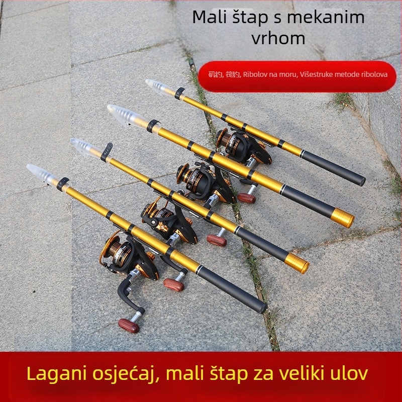 Ultra lagani set štapova za morski ribolov s priobalnim bacanjem i raft štapom, visoka osjetljivost